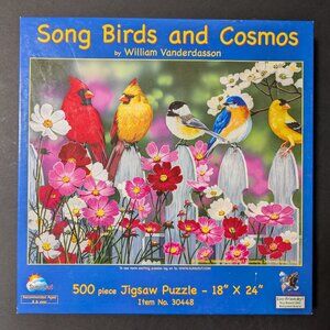 SunsOut "Songbirds and Cosmos" 500-piece Jigsaw Puzzle, Complete